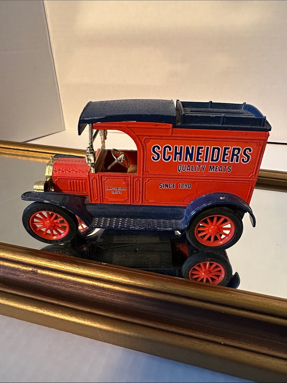 Schneiders Red and Blue Vintage Delivery Toy Truck/Piggy Bank